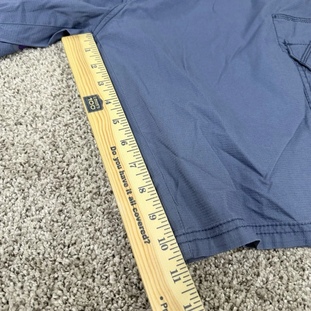 Iron Clothing Men's Belted Stretch Micro Ripstop Cargo‎ Short Size 36 Blue NEW